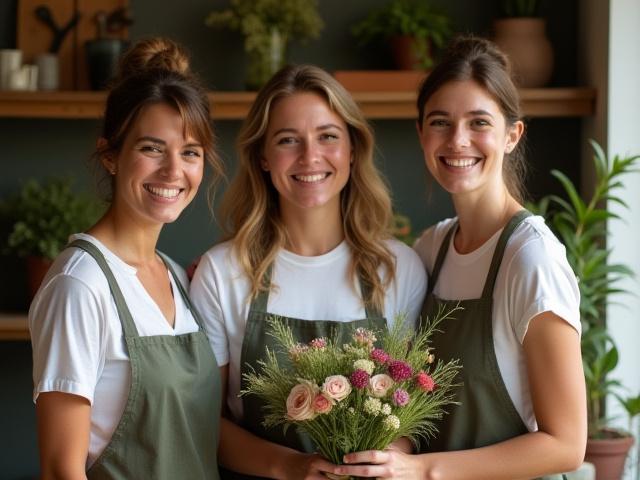 Ermine Leaf Team im Blumenladen in Graz