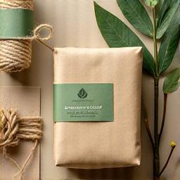 Umweltfreundliche Verpackung mit grünen Blättern